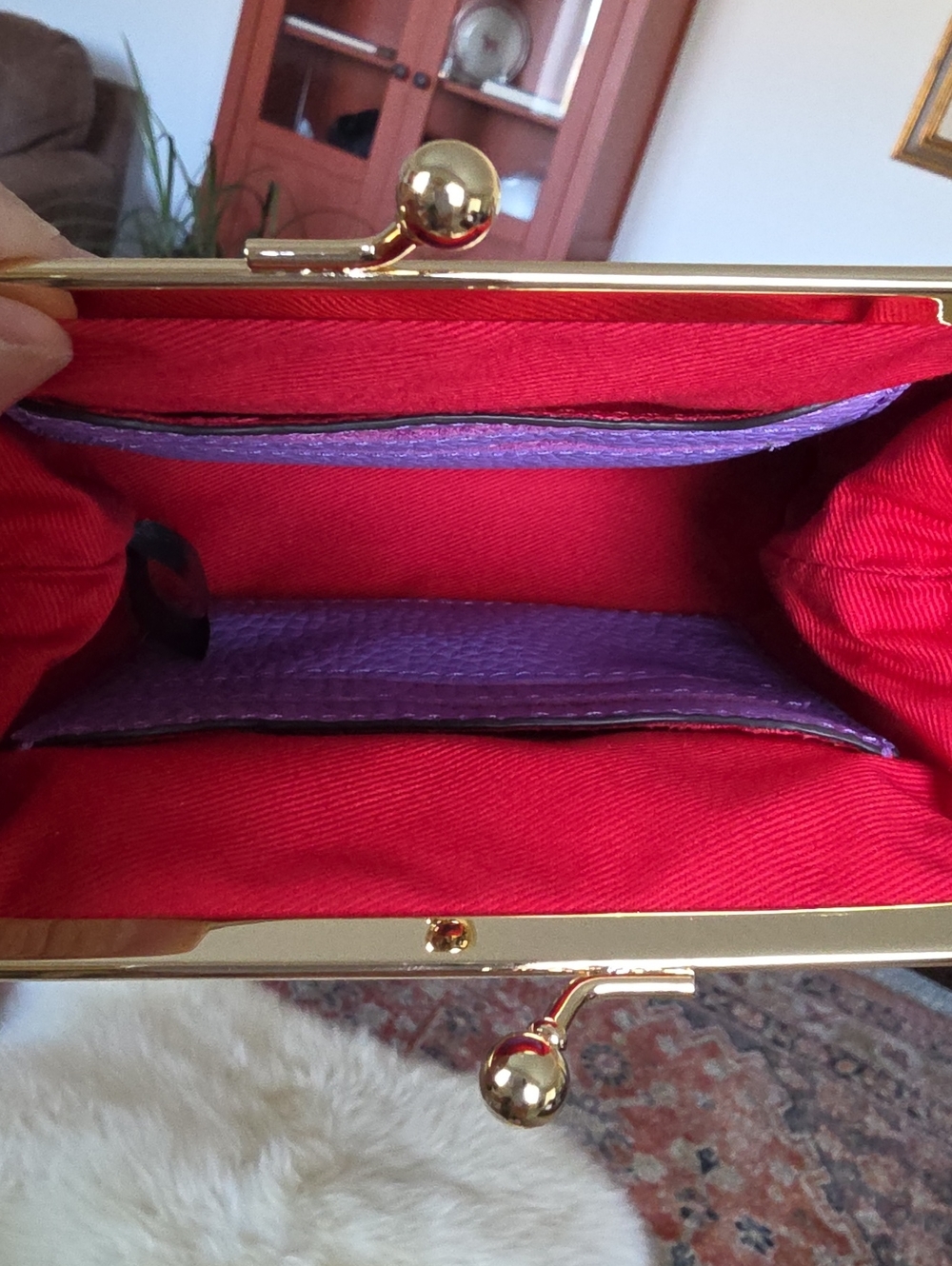 Beautiful NWT Dooney & Bourke Lilac Pebbled Leather Kiss-lock Wallet 💜🎁💛 - Picture 9 of 16